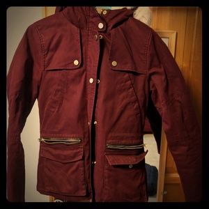 Topshop jacket parka sz 4 maroon